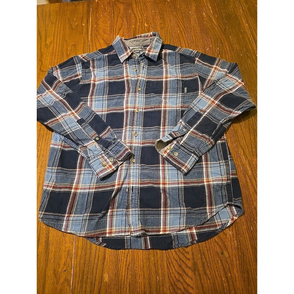Eddie Bauer Men's Mid Weight Long Sleeve Flannel Button Up Shirt Plaid S Nice!